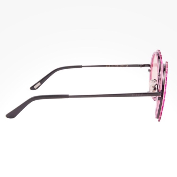 DIFF Dixie Sunglasses Pink Glitter Round Frames - Picture 5 of 13